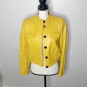 Anne Klein Yellow Genuine leather jacket